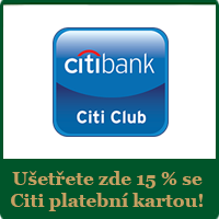 Ušetřete zde 15 % se Citi platební kartou!
